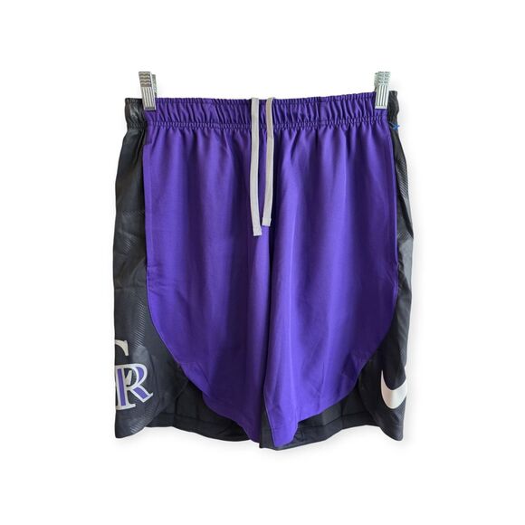 Nike Colorado Rockies Shorts Men's M Purple Black MLB Baseball Pockets - Picture 1 of 6